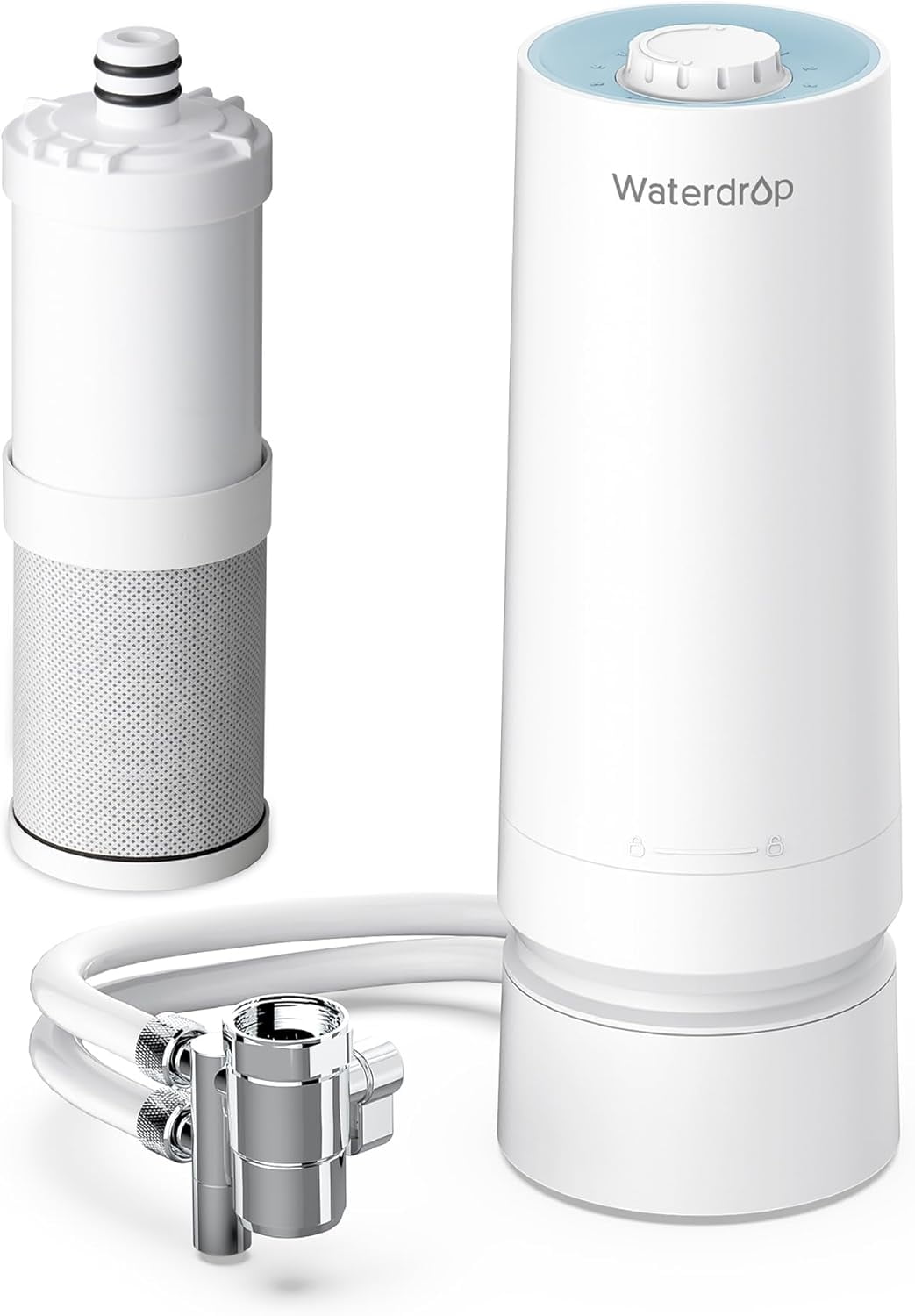 Waterdrop Countertop Water Filter, Filter Life Reminder, 4000 Gallons, Reduces Heavy Metals, Bad Odor, and 99% Chlorine (1 Filter Included) WD-CTF-08[Ultra Filtration]