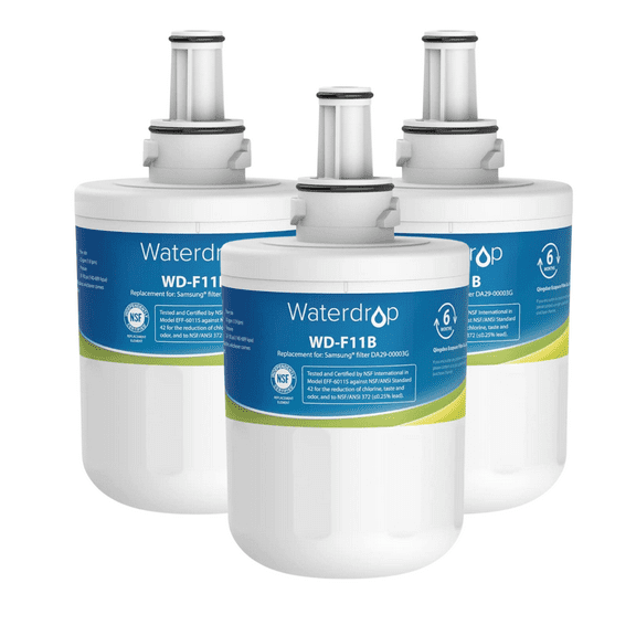 Waterdrop DA29-00003G Refrigerator Water Filter, Replacement for Samsung DA29-00003G, DA29-00003B, DA29-00003A, Aqua-Pure Plus, HAFCU1, RFG237AARS, FMS-1, RS22HDHPNSR, RSG257AARS, WSS-1 (3 Pack)