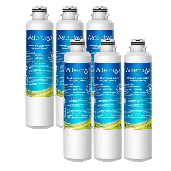 Waterdrop DA29-00020B NSF 53&42 Certified Refrigerator Water Filter, Replacement for Samsung DA29-00020B, HAF-CIN/EXP, 6 Filters