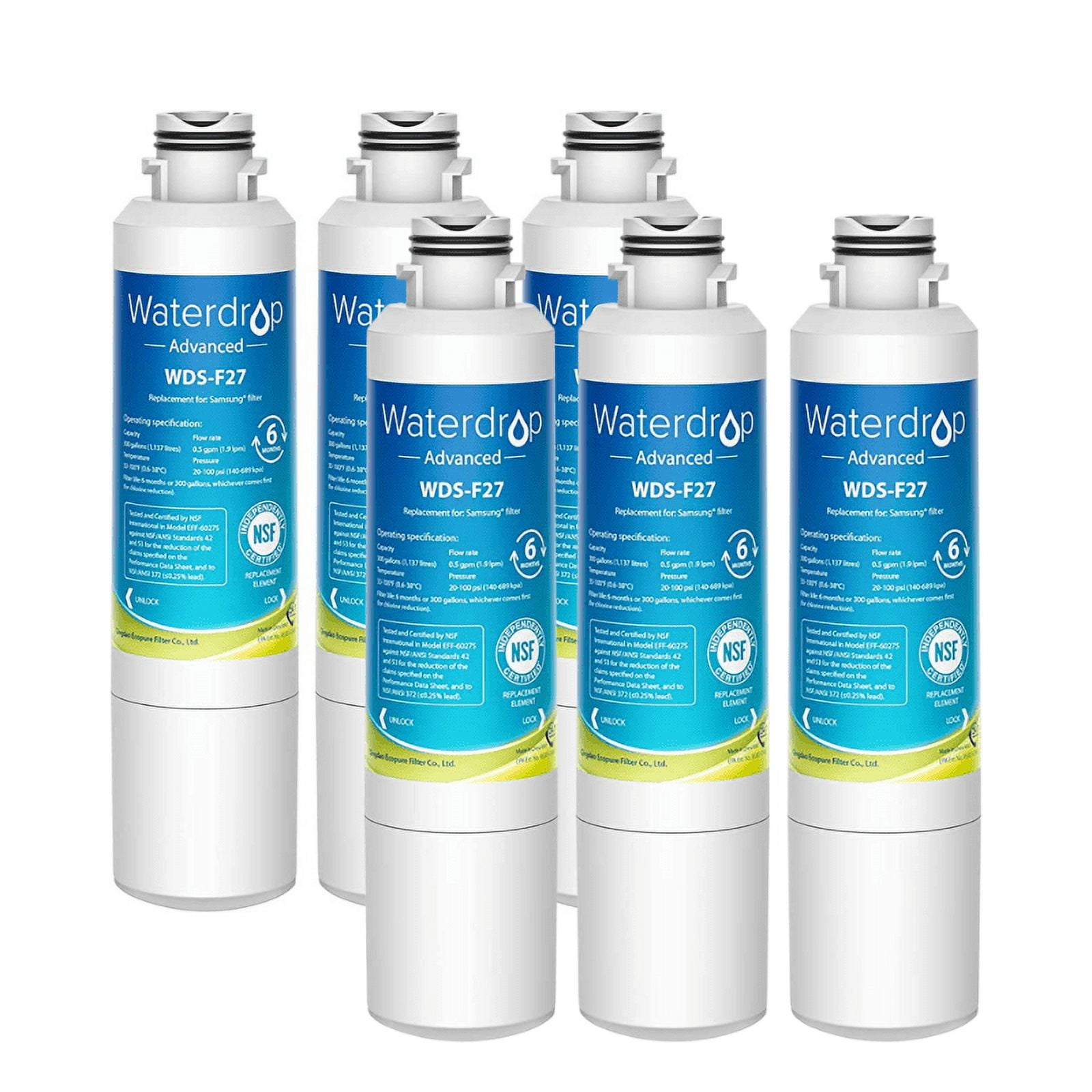Waterdrop DA29-00020B NSF 53&42 Certified Refrigerator Water Filter,  Replacement for Samsung HAF-CIN/EXP, DA29-00020A/B, DA29-00020B-1,  RF263BEAESR, RF28HMEDBSR, RS25J500DSR, RF4287HARS, 3 Filters 
