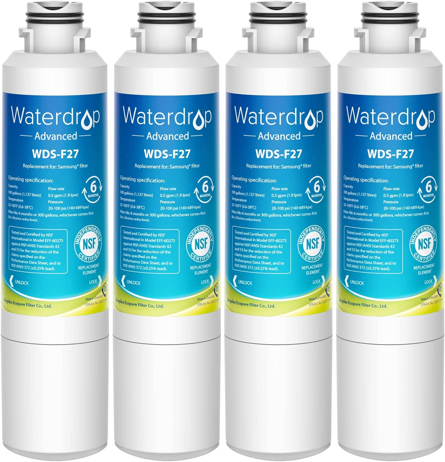 Waterdrop DA2900020B Refrigerator Water Filter, NSF 53&42 Certified