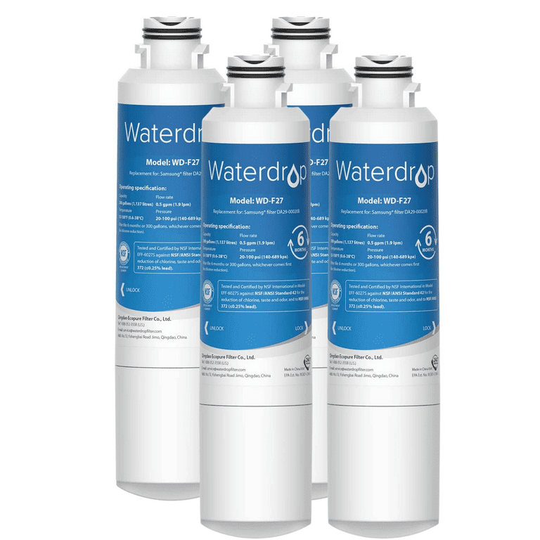 2 Pack Waterdrop DA29-00020B Replacement for Samsung DA29-00020B,  HAF-CIN/EXP, 46-9101 Refrigerator Water Filter, Package may vary 