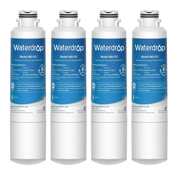Waterdrop DA29-00020B Refrigerator Water Filter, Replacement for Samsung DA29-00020B, HAF-CIN/EXP, 4 Filters(Packaging may be varied)