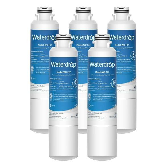Waterdrop DA29-00020B Replacement for Samsung Water Filter HAF-CIN/EXP, DA29-00020B, HAF-CIN, DA29-00020B-1, RF28HMEDBSR, RF263BEAESR, RS25J500DSR, RF263TEAESG, HDX FMS-2, DA97-08006A-1, 5 Filter