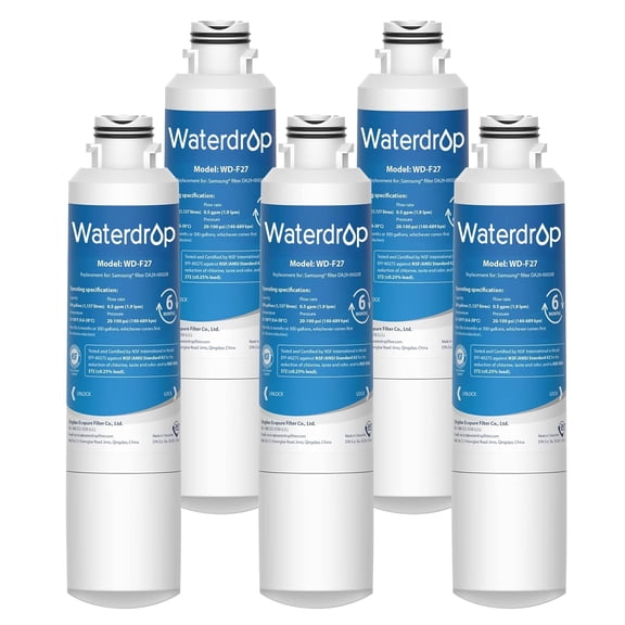 Waterdrop DA29-00020B Replacement for Samsung Water Filter HAF-CIN/EXP, DA29-00020B, HAF-CIN, DA29-00020B-1, RF28HMEDBSR, RF263BEAESR, RS25J500DSR, RF263TEAESG, HDX FMS-2, DA97-08006A-1, 5 Filter