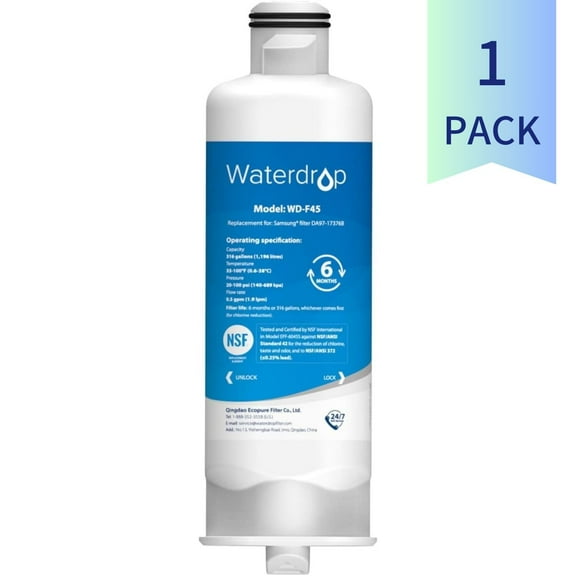 Waterdrop DA97-17376B HAF-Qin/Exp water Filter replacement for Samsung, DA97-08006C Refrigerator Water Filter, NSF 42 Certified (1 pack)