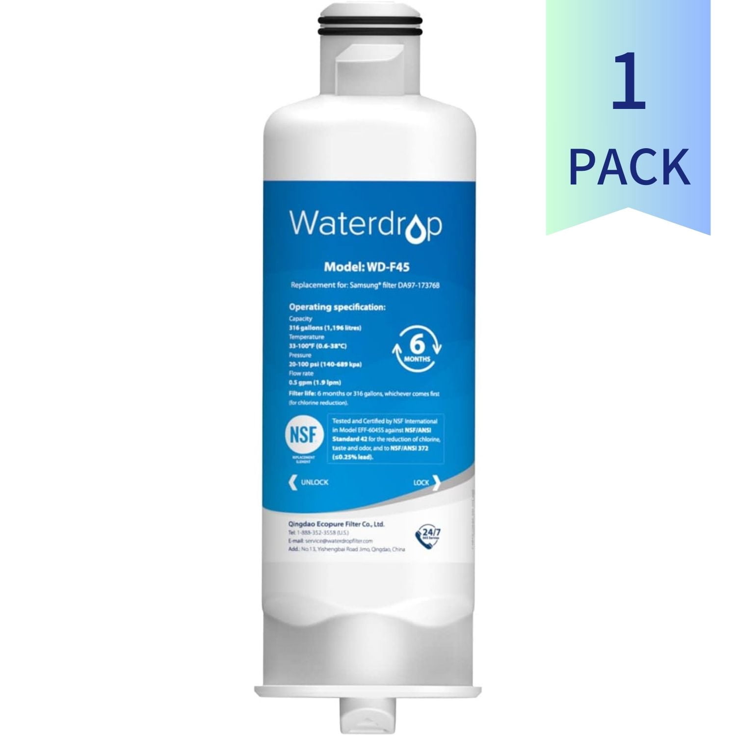 Waterdrop DA9717376B HAFQin/Exp water Filter replacement for Samsung