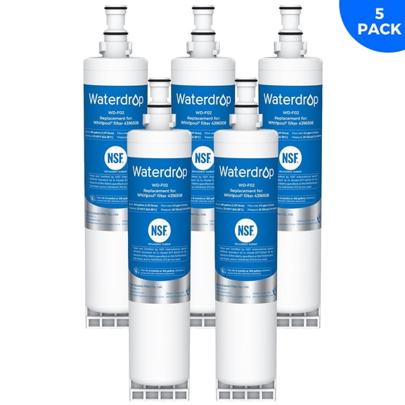 Waterdrop 4396508 Replacement for Whirlpool 4396510, PNL240V, 4396508p, 4396547, 4392857, Everydrop Filter 5, Refrigerator Water Filter, (5 PACK)