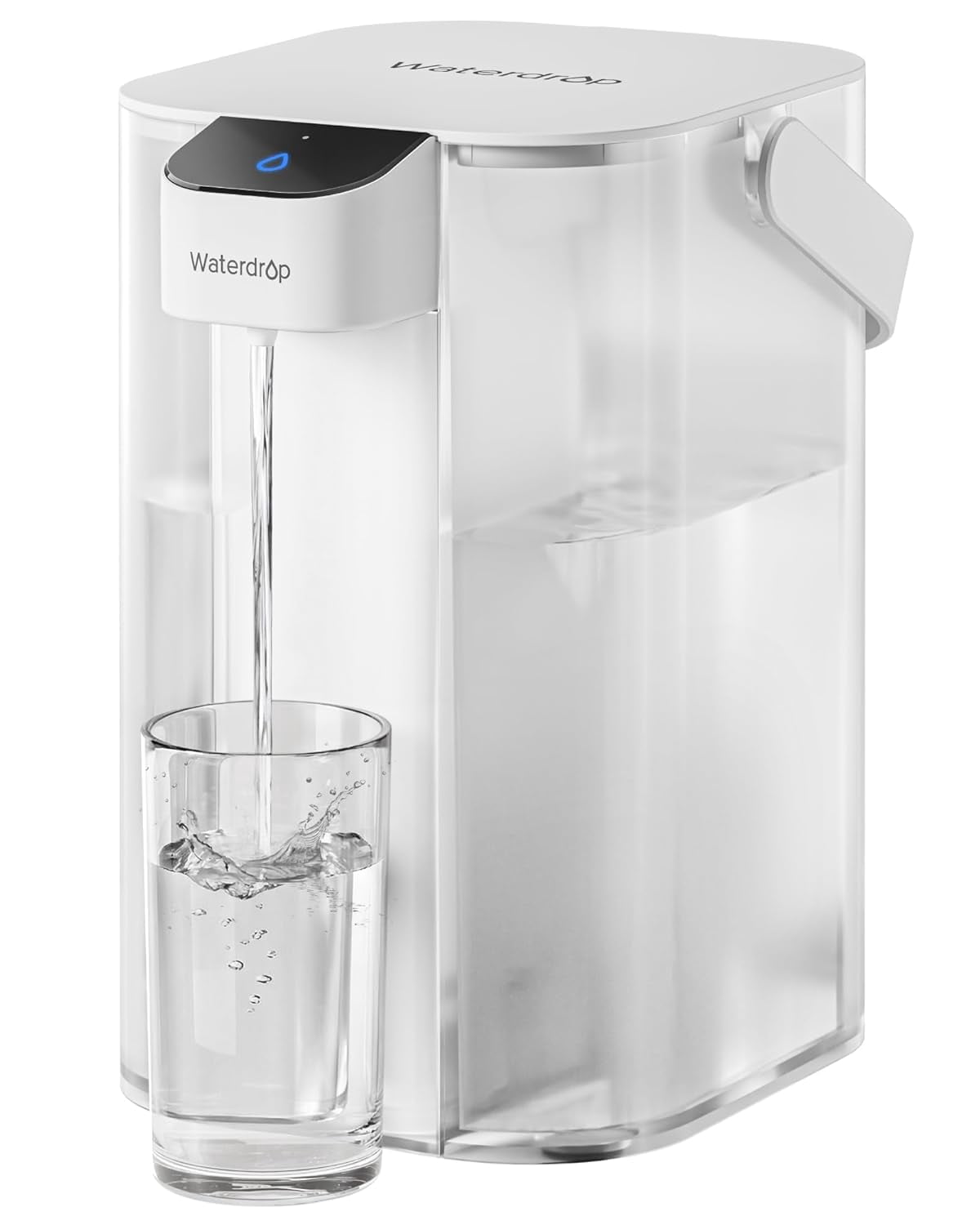 Waterdrop Electric Water Filter Pitcher, Dispenser, 200-Gallon, 5X Times Long-Life Countertop Water Filter System, NSF/ANSI 401&53&42, Reduce Chlorine, Lead, PFAS, 15-Cup, White, with 1 Filter