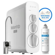 Waterdrop G3 Reverse Osmosis System, 8 Stage Tankless Reverse Osmosis Water Filter, NSF/ANSI Certi1 Pure to Drain, Smart LED Faucet,with WD-G3-N1CF