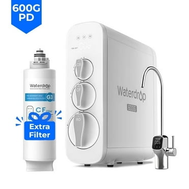 Waterdrop G3 Reverse Osmosis System, 8 Stage Tankless Reverse Osmosis Water Filter, NSF/ANSI Certified, Under Sink RO System, 2:1 Pure to Drain, Smart LED Faucet,with WD-G3-N1CF