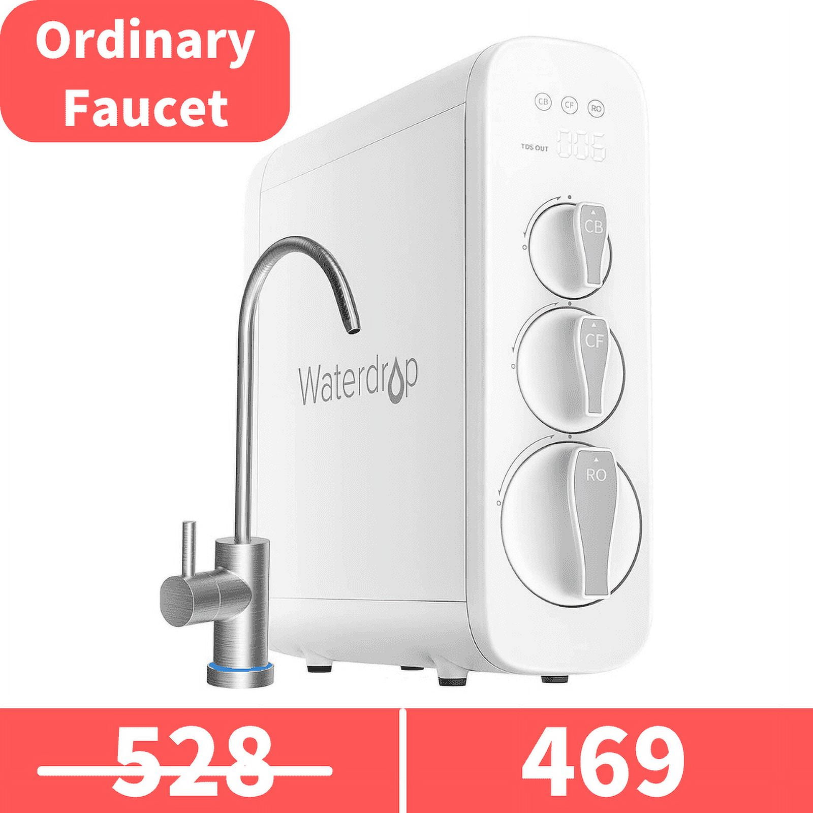 Waterdrop Tankless 400 GPD 7 Stage Reverse Osmosis Drinking Water