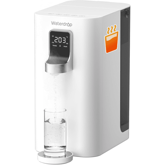 Waterdrop K19H Countertop Reverse Osmosis System, Instant Hot Water Dispenser, Reverse Osmosis Water Filter Countertop, 4 Temperature Options, 4 Stage, No Installation, 3:1 Pure to Drain,