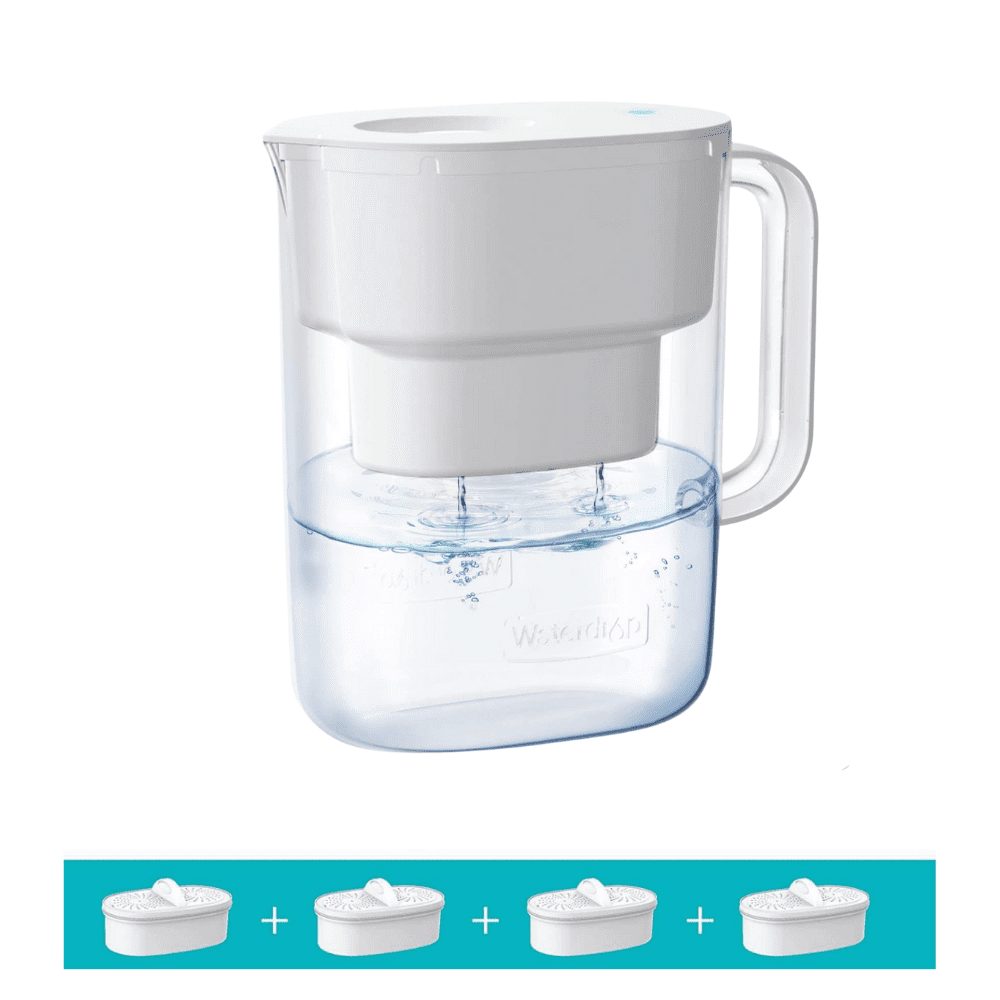 Waterdrop Lucid 10Cup Water Filter Pitcher, With 4 Filters, NSF