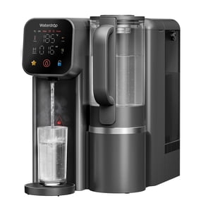 Waterdrop M6H Instant Hot Reverse Osmosis System Countertop Water Filter, 7-Stage, NSF/ANSI 58 & 372 Certified, 3:1 Pure to Drain Ratio, 5 Temperature Options, RO System with Glass Pitcher, BPA-Free
