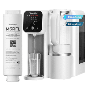 Waterdrop M6SL Mineral Reverse Osmosis System Countertop Water Filter, 8-Stage, 3:1 Pure to Drain, RO System Delivers Purified Water to Glass Pitcher,with extra 1 filter