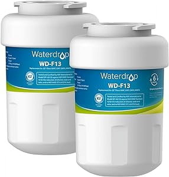 Waterdrop MWF Refrigerator Water Filter, Replacement for GE SmartWater MWF, MWFINT, MWFP, MWFA, GWF, HDX FMG-1, GSE25GSHECSS, RWF1060, Kenmore 9991 (Pack of 2)