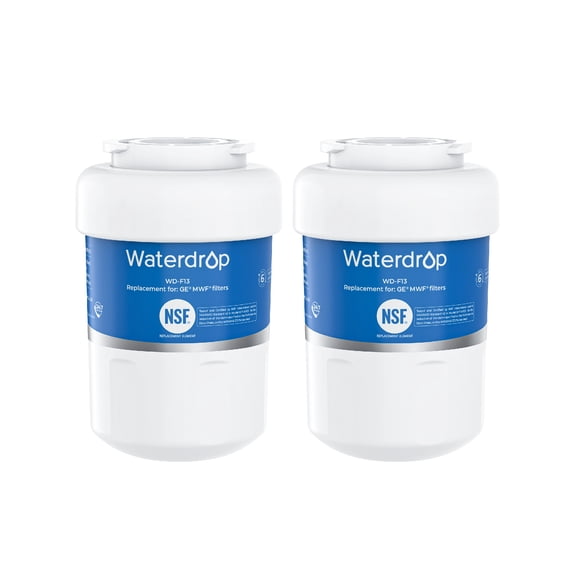 Waterdrop MWF Refrigerator Water Filter, Replacement for GE® SmartWater MWF, MWFINT, MWFP, MWFA, GWF, HDX FMG-1, GSE25GSHECSS, WFC1201, RWF1060,Kenmore 9991, Pack of 2(Packing may vary)
