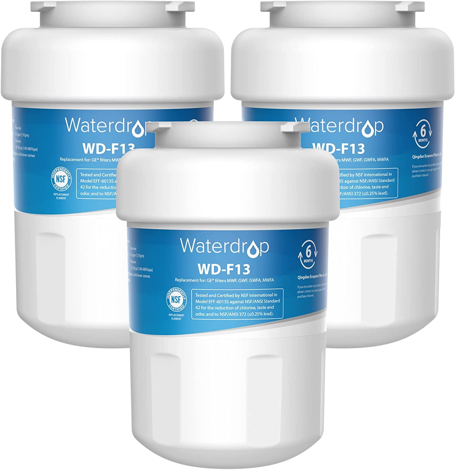 Waterdrop MWF Refrigerator Water Filter, Replacement for GE® SmartWater
