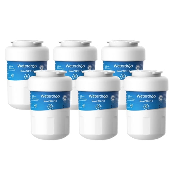 Waterdrop MWF Refrigerator Water Filter, Replacement for GE SmartWater MWF, MWFINT, MWFP, MWFA, GWF, HDX FMG-1, GSE25GSHECSS, WFC1201, RWF1060, 197D6321P00 6 Pack of 6(Packing may vary)