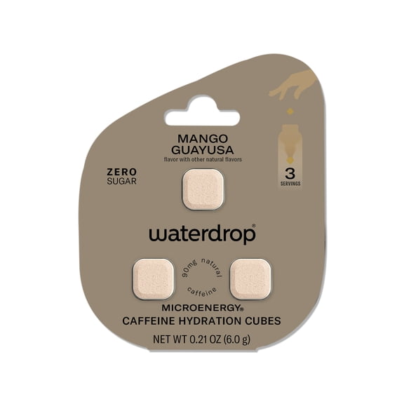 Waterdrop Microenergy Oro Mango & Guava Natural Energy Drink Cubes, 3 Count