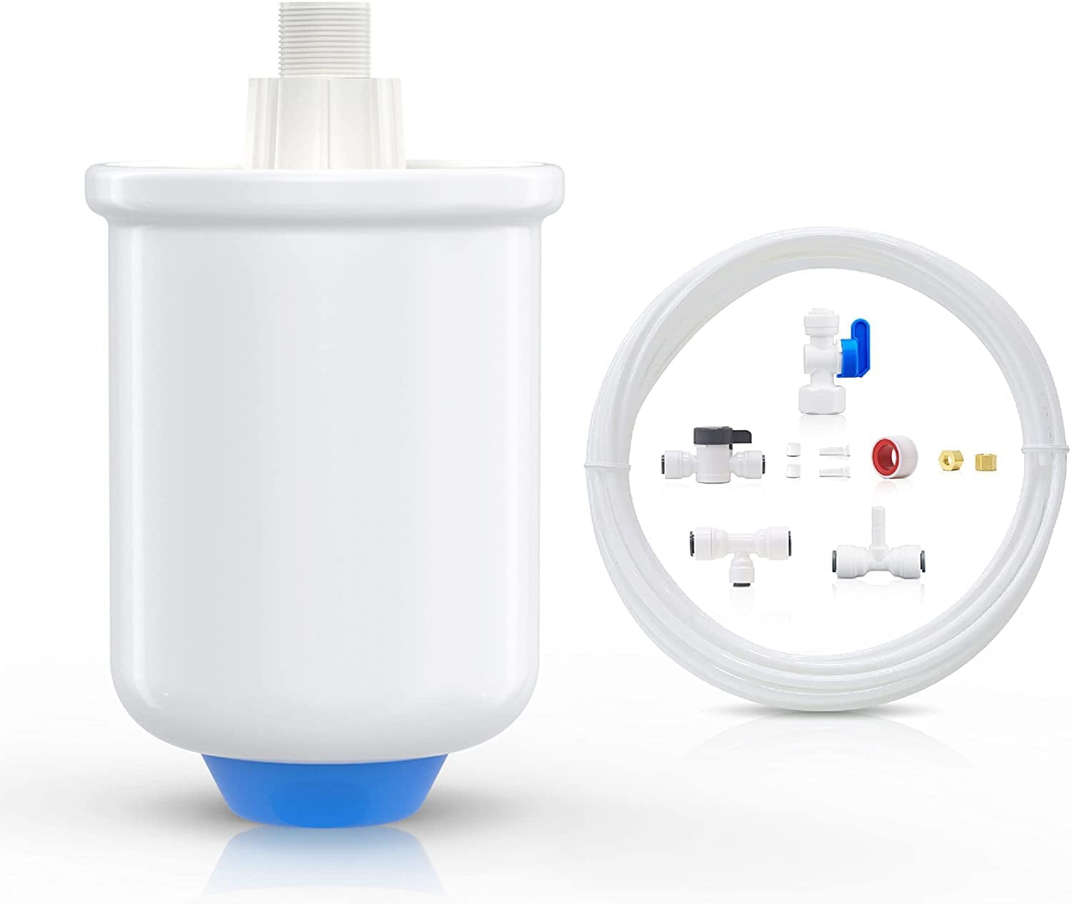 Waterdrop PMT Mini Water Pressure Tank for G3, G2, G2P600, D6, D4, 0.26-Gallon Pressurized Storage Water Tank for Tankless Reverse Osmosis System PD400,PD500,PD600,PX500,PX500-A with 1/4" Water Tubing