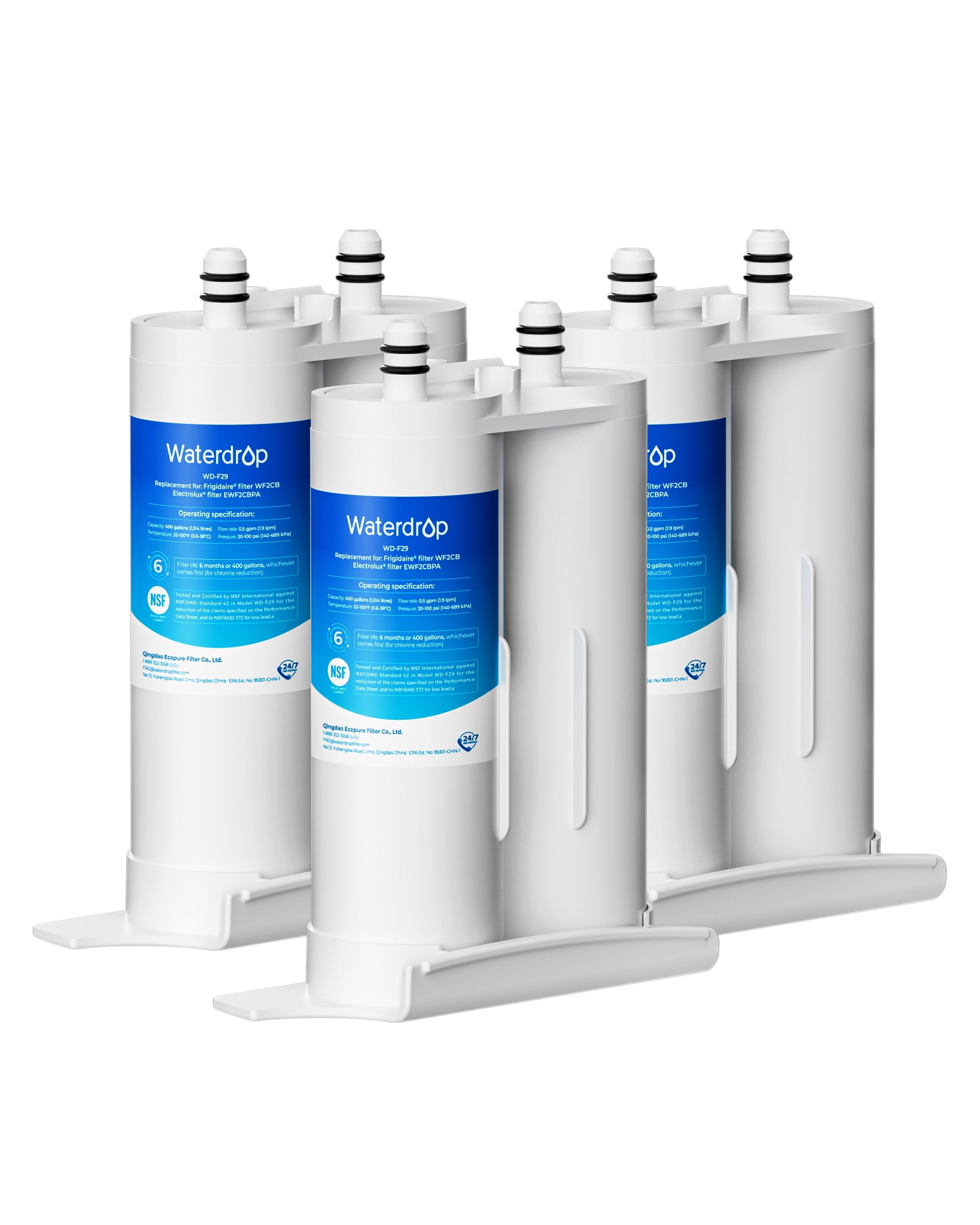 Waterdrop PureSource2 Water Filter, Compatible with WF2CB, NGFC2000, FC100, Kenmore 9916, EWF2CBPA, 1004-42-FA, 3 Filters (Package May Vary)