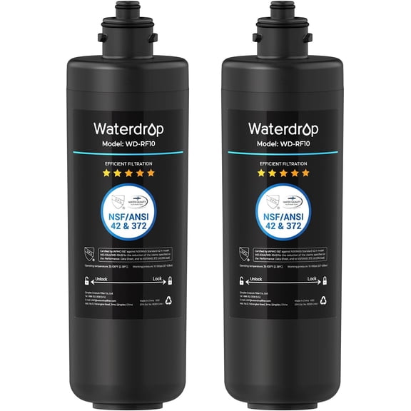 Waterdrop RF10 Replacement Filter Cartridge for 10UA/10UB Under Sink Water Filter, Reduces PFAS, PFOA/PFOS, Lead, Chlorine, Bad Taste & Odor, NSF/ANSI 42 Certified, 11K Gallons High Capacity, 2 PACK