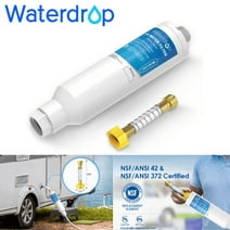 Waterdrop RV Water Filter with Flexible Hose Protector, Dedicated for RVs and Marines, Significantly Reduces Lead, Fluoride, Chlorine, Bad Taste&Odor, 1 Pack RV Inline Water Filter