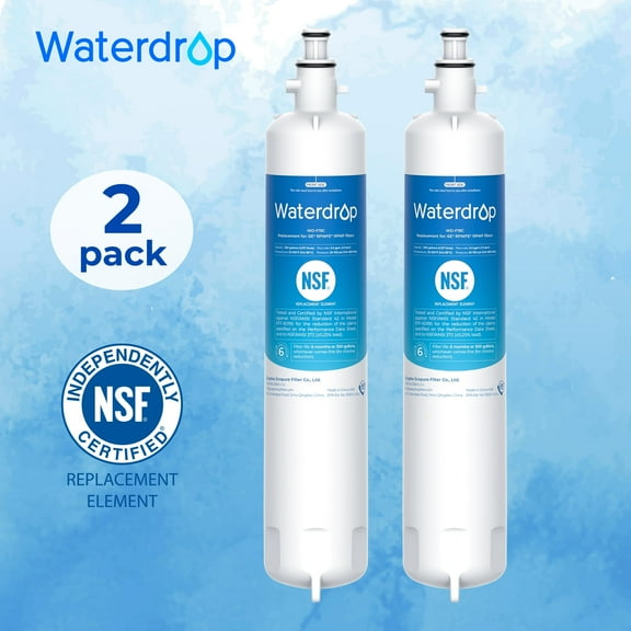 Waterdrop Refrigerator Water Filter Replacement - Compatible with GE® RPWFE® & RPWF (Chip-Enabled Models) Including GFE28GYNFS, PFE28KELDS, PWE23KMKES & More,2-Pack