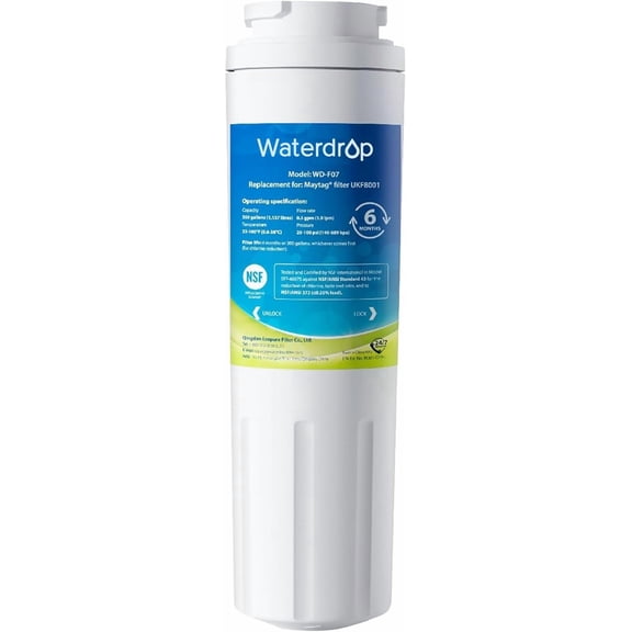 Waterdrop EDR4RXD1 Replacement for EveryDrop® Filter 4, Whirlpool® UKF8001, 4396395, Maytag® UKF8001AXX-200, Refrigerator Water Filter, (1 PACK)