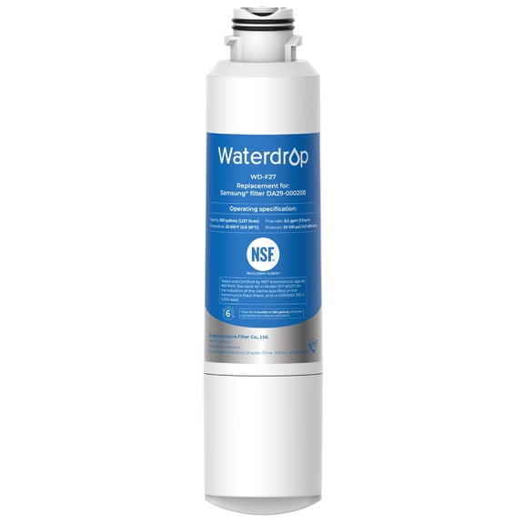 Waterdrop F27 Refrigerator Water Filter, Replacement for Samsung DA29-00020B ,HAF-CIN/EXP, DA29-00020A/B, RF263BEAESR, RF28HMEDBSR, RF263TEAESG, RF4287HARS,1 Filter