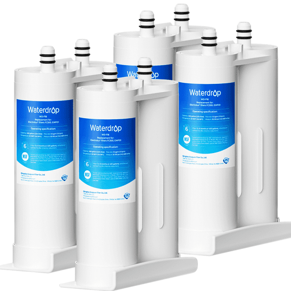 Waterdrop Replacement for EWF01, FC-300, FC300, EFF-6018A, 241988703 Refrigerator Water Filter, 4 Filters