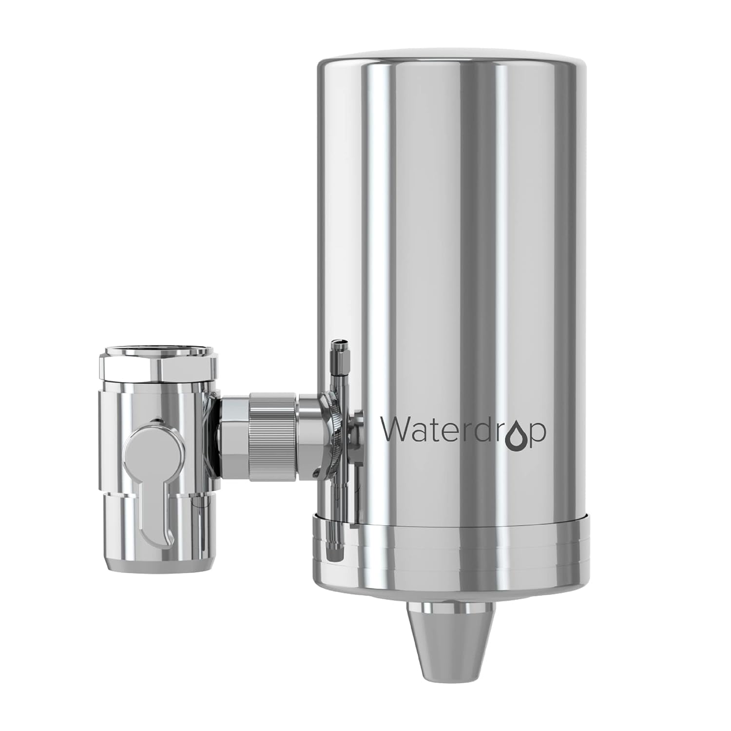 Waterdrop Stainless-Steel Faucet Water Filter, Carbon Block Water Filtration System,WD-FC-06(1 Filter Included)