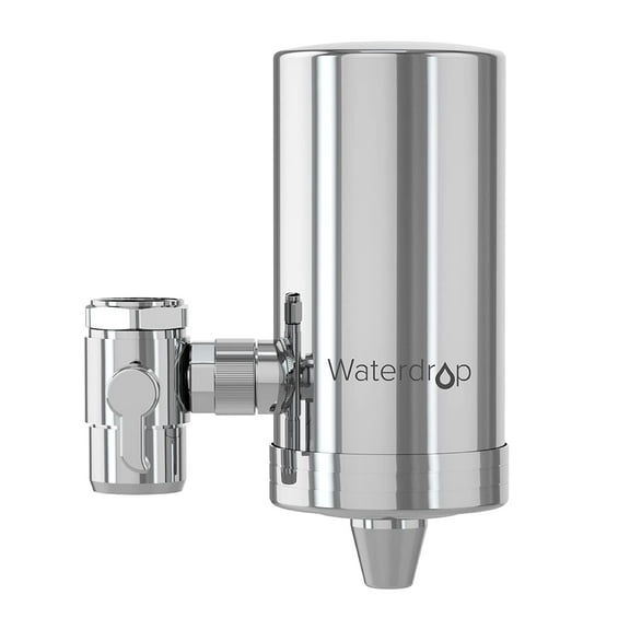 Waterdrop Stainless-Steel Faucet Water Filter, Carbon Block Water Filtration System,WD-FC-06(1 Filter Included)