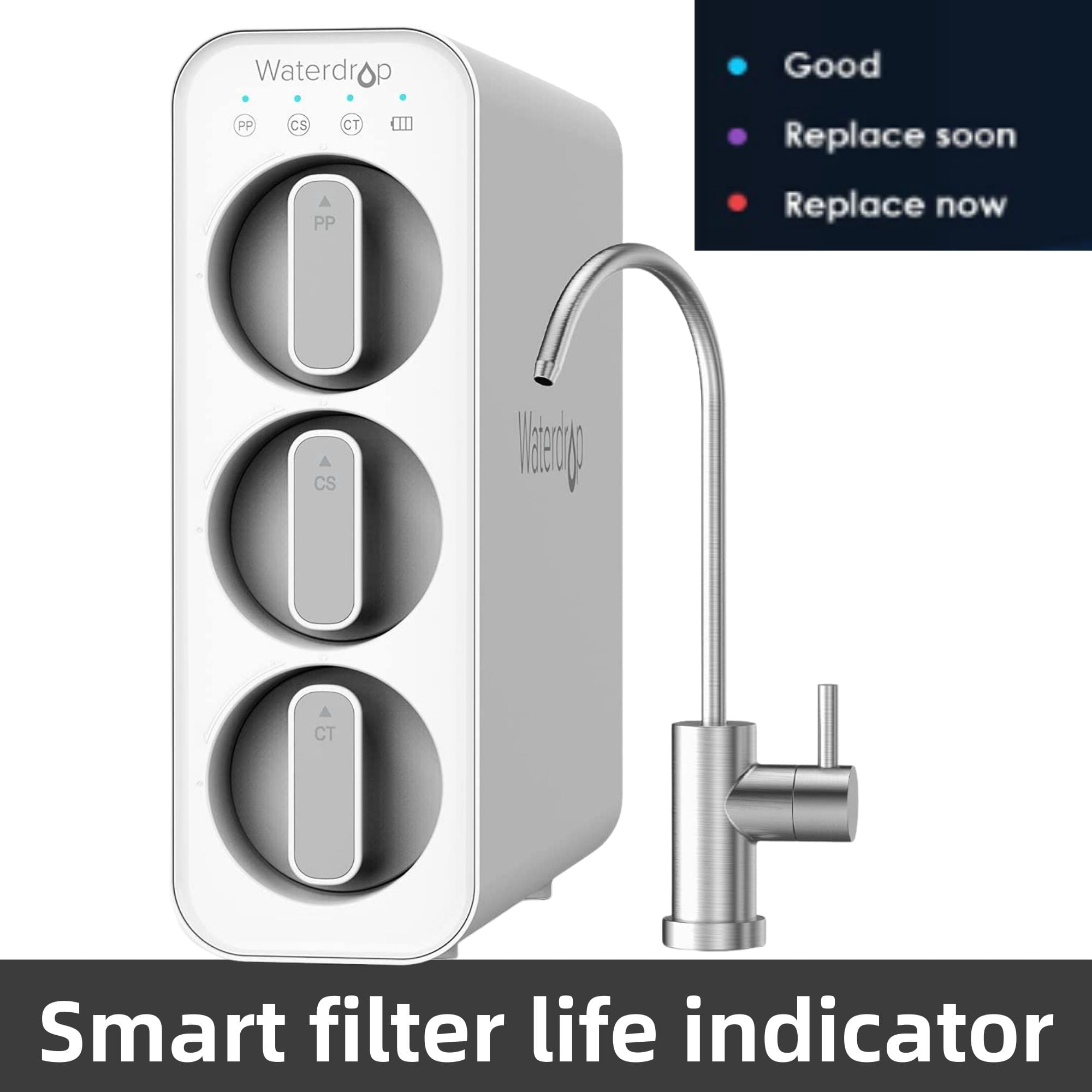 Waterdrop TSC Under Sink Water Filter System, Remove 99 of Lead