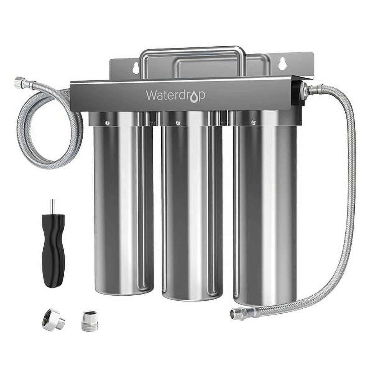 Waterdrop TST-UF Water Filter System, 3-stage Under Sink Ultrafiltration Stainless Steel Water Filter System
