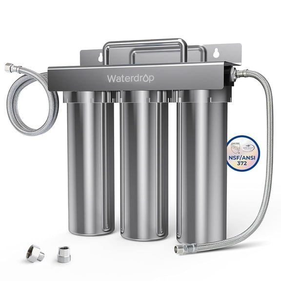 Waterdrop TST-UF Water Filter System, 3-stage Under Sink Ultrafiltration Stainless Steel Water Filter System