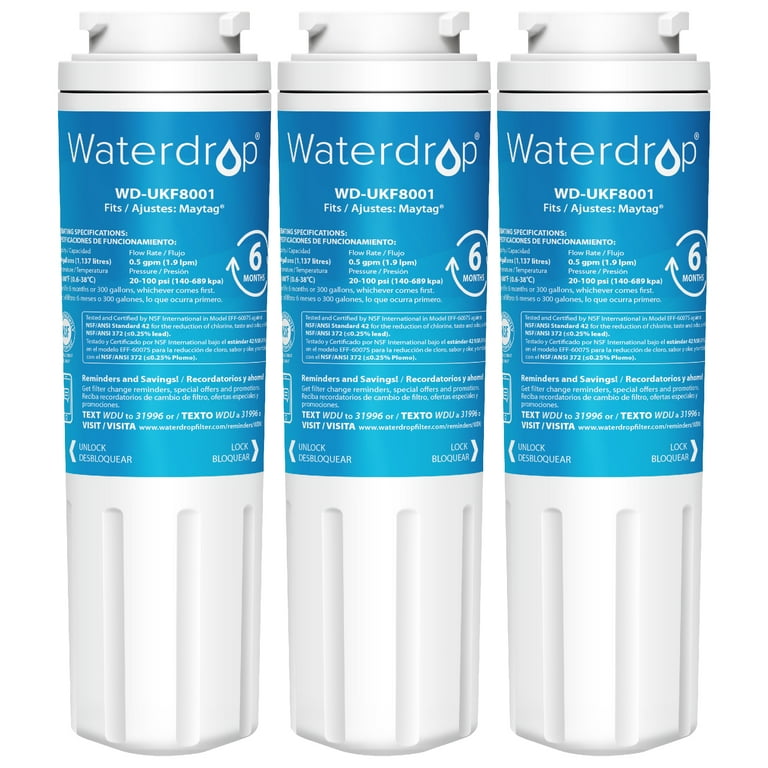 Waterdrop UKF8001 Refrigerator Water Filter Compatible with
