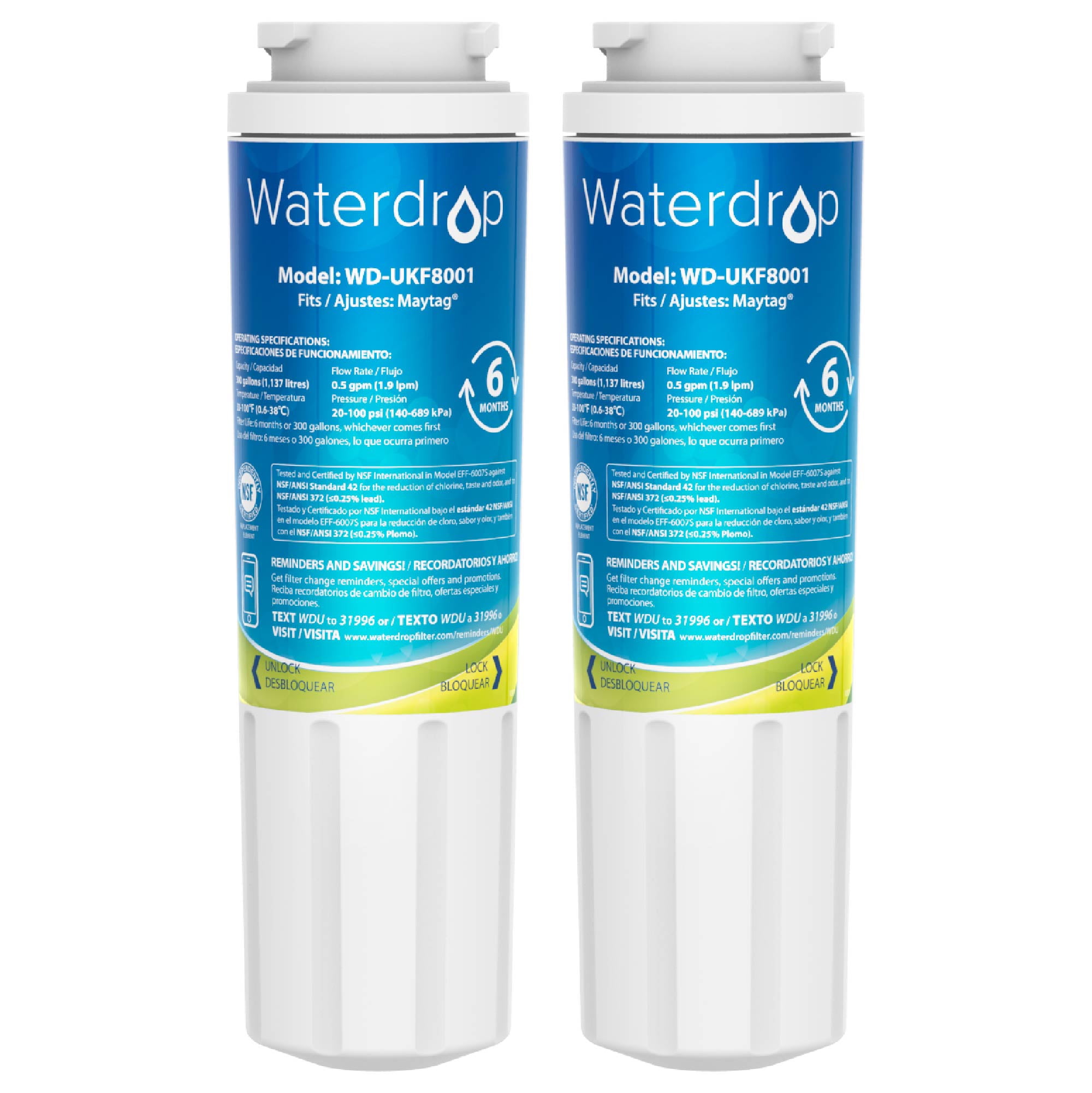 Waterdrop UKF8001 Refrigerator Water Filter, Replacement for Maytag
