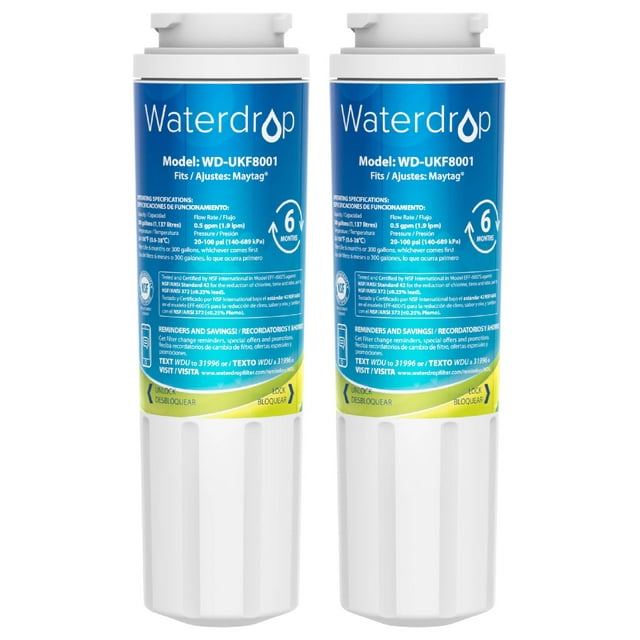 Waterdrop UKF8001 Refrigerator Water Filter, Replacement for Maytag
