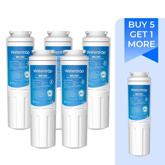 Waterdrop UKF8001 Replacement for UKF8001AXX-750 Whirlpool Refrigerator Water Filter (Pack of 6)