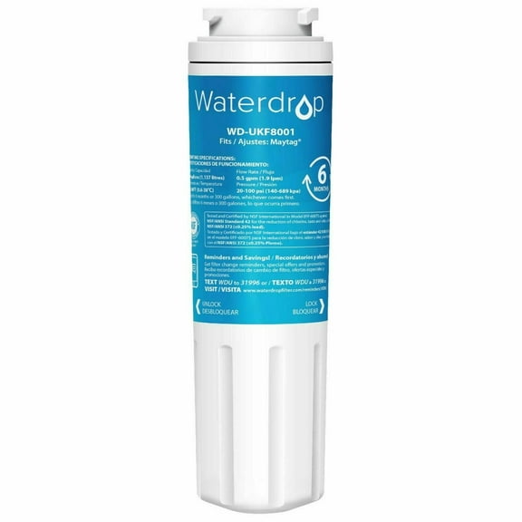Waterdrop UKF8001 Replacement for UKF8001AXX-750 Whirlpool Refrigerator Water Filter