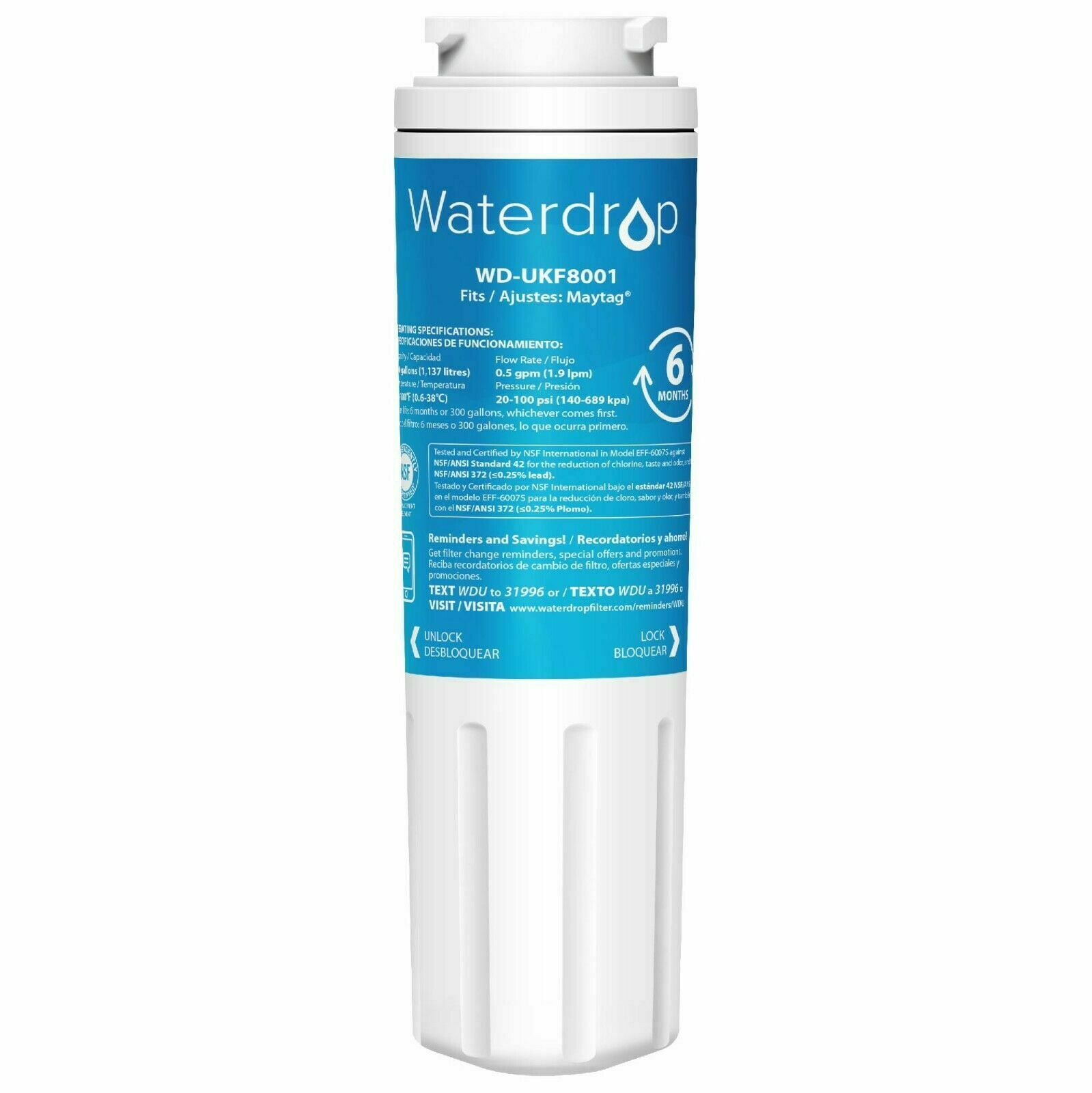 Waterdrop UKF8001 Replacement for UKF8001AXX750 Whirlpool Refrigerator