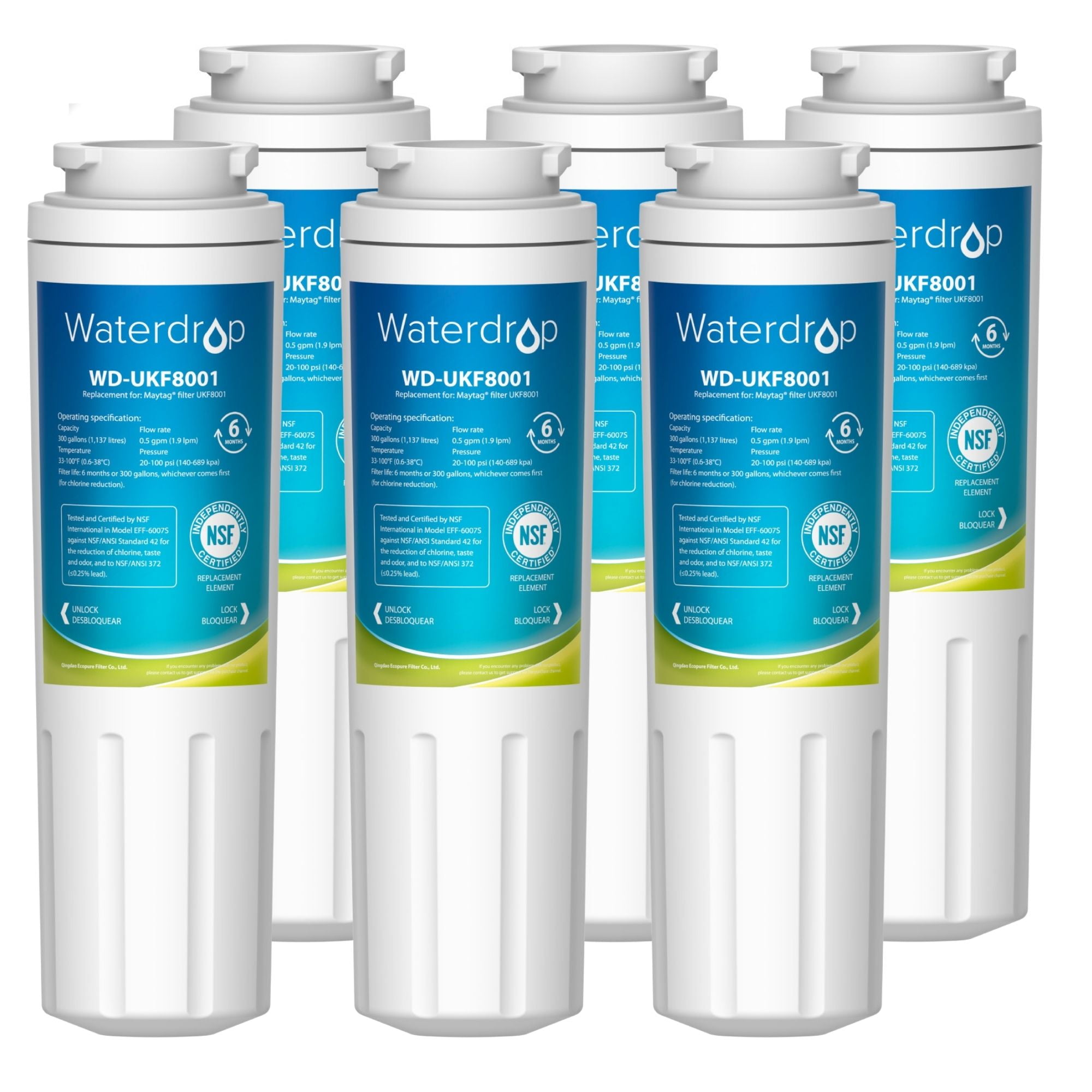 Waterdrop UKF8001 Water Filter, NSF 53&42 Certified, Replacement for