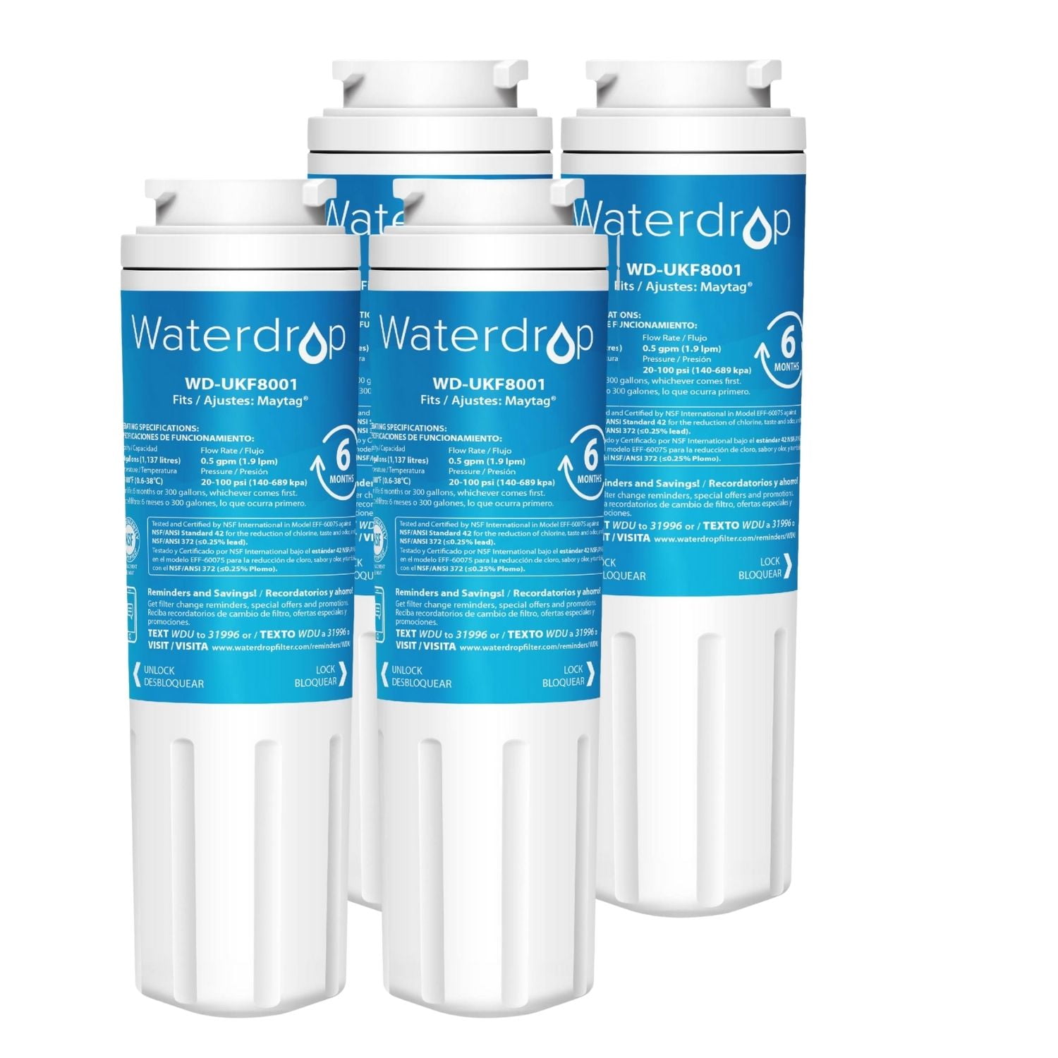 Waterdrop UKF8001 Water Filter, Replacement for edr4rxd1, UKF8001AXX