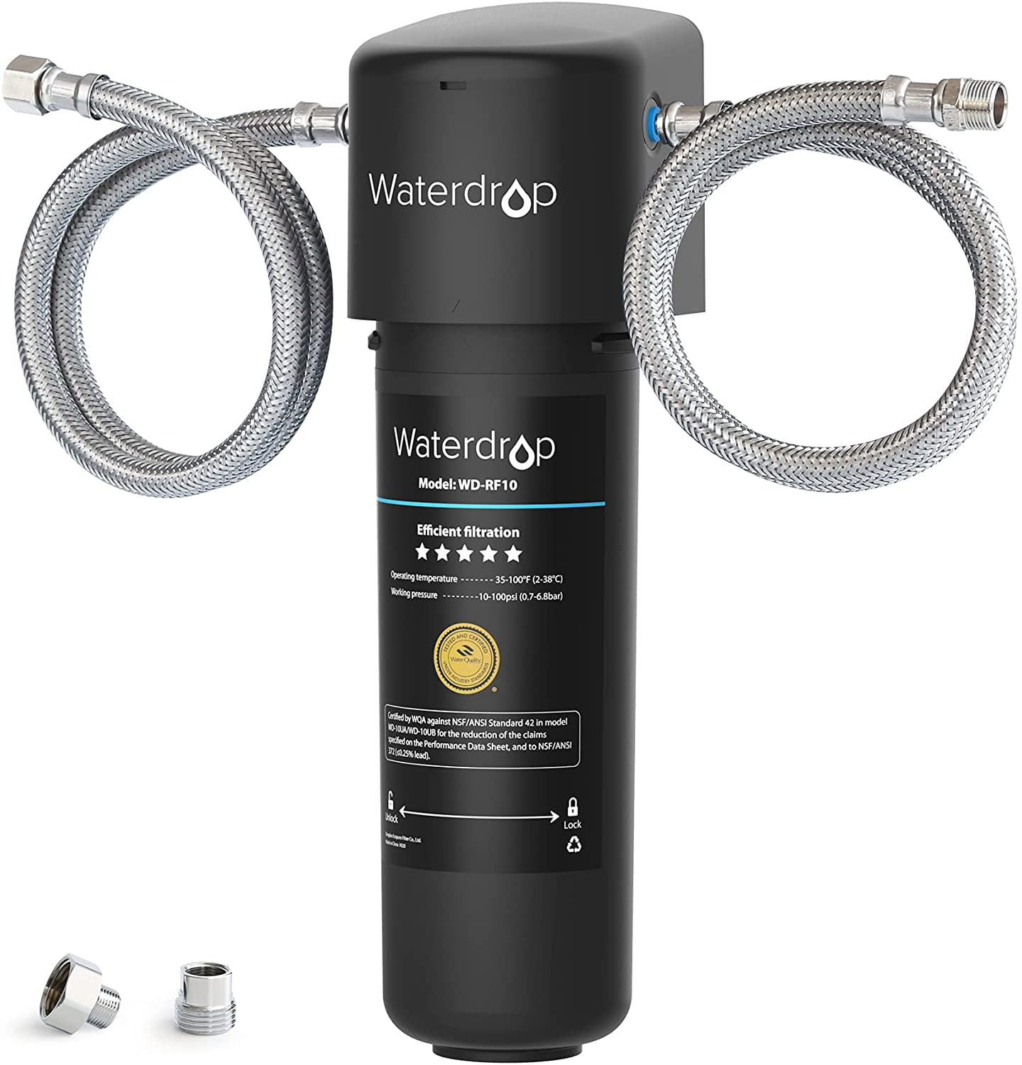 Waterdrop Under Sink Water Filter System 10UA, 8000 Gallons Ultra High Capacity Main Faucet Under Counter Water Filtration System