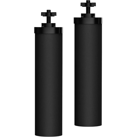 Waterdrop W90B Black Water Filter, Silver Ions Added, Replacement for Berkey Purewell, ProOne, BB9-2, Waterdrop Gravity Water Filter System, NSF/ANSI 372 Certified, 2 Pack