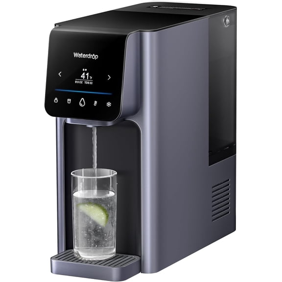 Waterdrop WD-A1 Countertop Reverse Osmosis System, Hot and Cold Water Dispenser, Reduce PFAS, NSF/ANSI 58 Standard, 6 Temperature Settings Hot Cold & Room Water, Bottleless Water Cooler