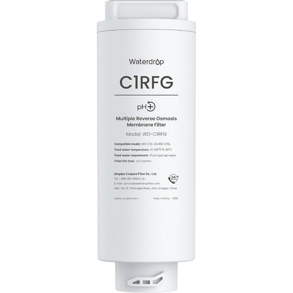 Waterdrop WD-C1RFG Filter, Replacement for WD-C1SL Countertop CoreRO System, 12-month Lifetime